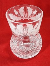 EDINBURGH CRYSTAL - THISTLE - 4"/10cm OLD FASHIONED WHISKY TUMBLER GLASS SIGNED 