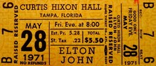 Elton John Concert Ticket 1971