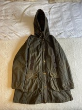 Barbour Bower Wax Jacket Women Dark Olive, Size 14