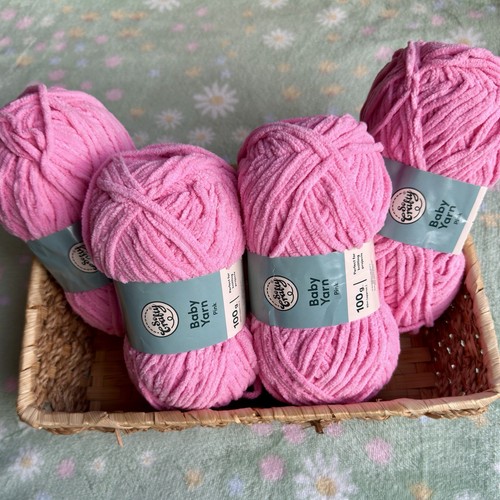 Aldi crafty baby yarn pink - crafty,