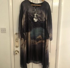 SALOOS Dress Abstract Multicoloured Lined With Necklace! RRP £45 Size 20 BNWT ?