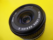 Nikon 28mm 1:2.8 Ai-S E Series lens, Exc+, fits SLR camera FM3A FM2N F3 D4 LN03