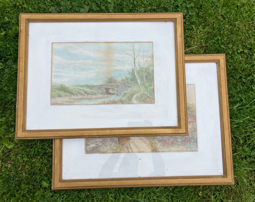 Pair antique 19th - pair, of