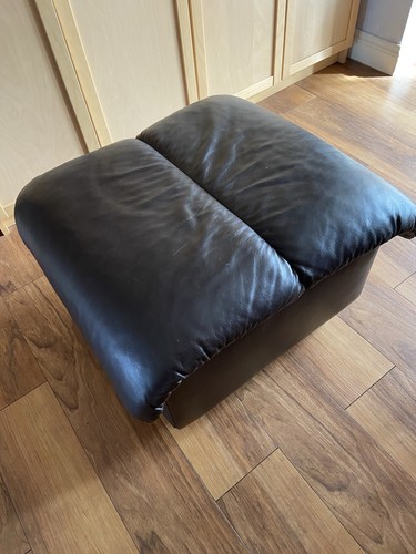 Real leather poof - leather, /