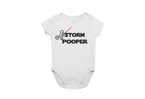 Storm pooper baby bodysuit - storm,