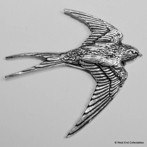 Swallow pewter pin brooch - pin,