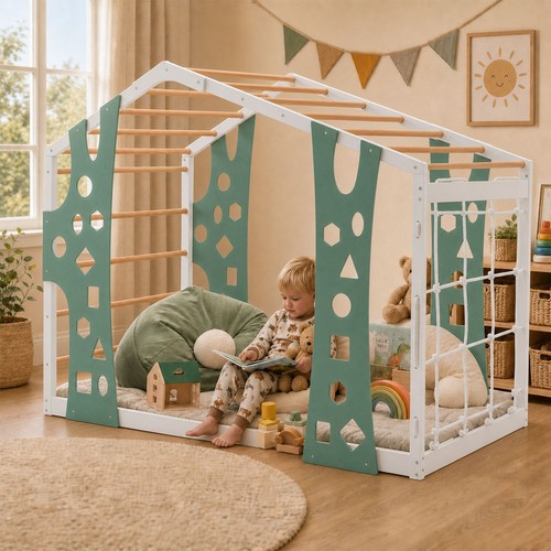White wooden playhouse floor - playhouse,