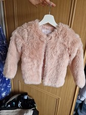 Tu Girls Pink Fur Jacket Coat