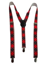 Mens Tartan Plaid Tie Braces
