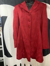 Red Jacquard Fitted Coat Size 10 Stunning On Perfect For Xmas Party Season. 
