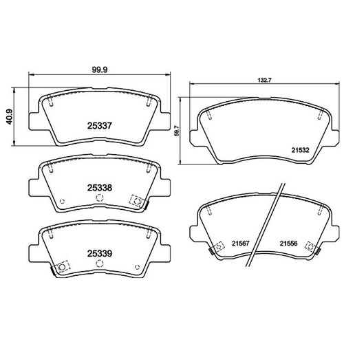 Don front rear pads - &, fits