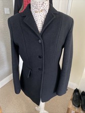 Traditional Black Heavy Frock Hunt Coat Ladies 36(10) Vgc- Clifton