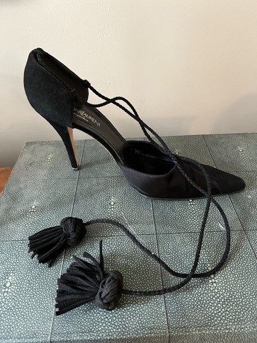 Ysl silk shoes with ankle - silk,