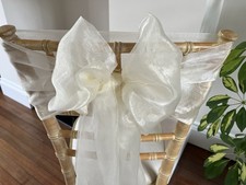 90 X Cream Double Organza Sashes