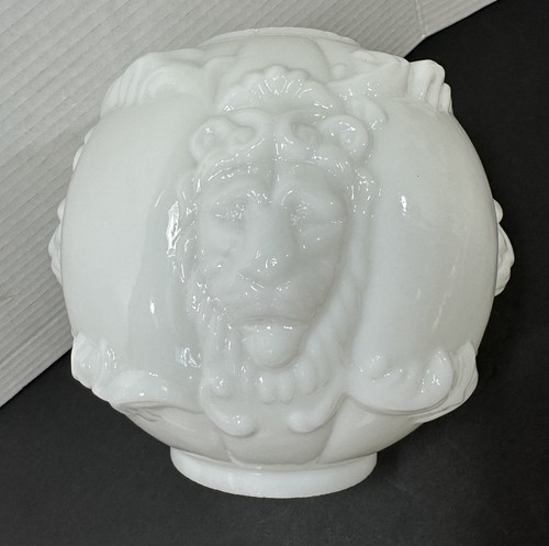 Antique puffy lion face milk - antique,