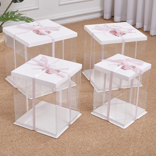 Clear round cube favour box - clear, round/cube
