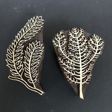 Ferns Leaves Wooden Fabric