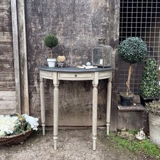 Grey Hand Painted D-Shaped