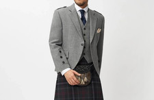 Men's Grey Wool Tweed Kilt