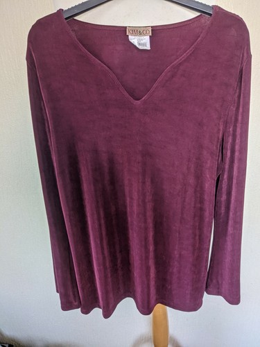 Kim burgundy red jersey top - kim&co,