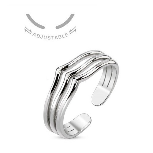 Triple chevron adjustable ring - chevron,