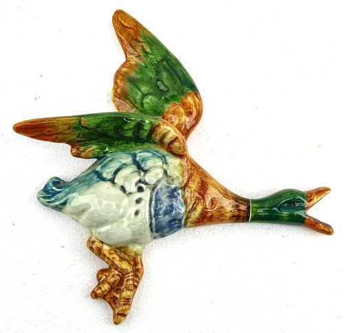 Glazed pottery mallard - pottery,