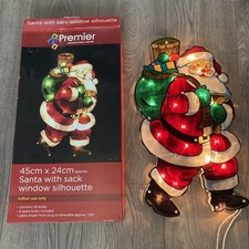 Vintage Premier Christmas santa Window Silhouette Light up Xmas Decoration Boxed