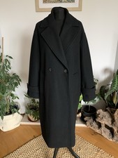 Stunning  Zara Black Coat Jacket Overcoat Size Small - Oversized