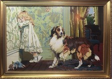 Large Tapestry A Special Pleader Charles Burton Barber 73x52cm Collie Dog