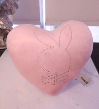 playboy bunny heart pillow plush diamante rpink Y2K vintage rhinestone 2007
