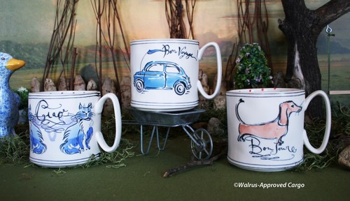Anthropologie sketch mugs - sketch,