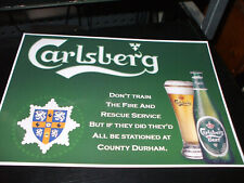 THE COUNTY DURHAM FIRE AND RESCUE SERVICE CARLSBERG PRINT,12X9 INCH. (A4)