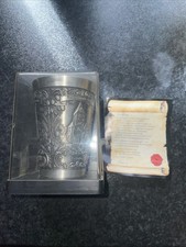 Zinn Becker Pewter Embossed Decorated Cup Height   3.5" Collectable