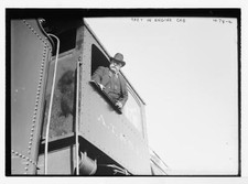 Taft in engine cab c1900 Large