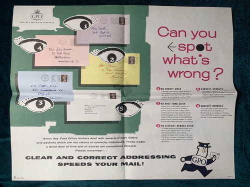 Post office 1960s quad - quad, poster