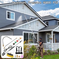 20ft Telescopic Pressure Washer Lance Gun Set Roof Gutter Jet Wash Cleaning Tool