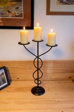 Black Metal 3 Arm Candle