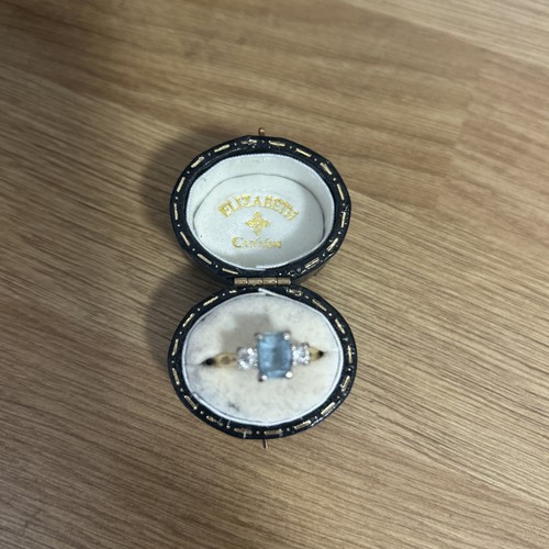 Victorian aquamarine gold ring - gold,