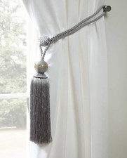 2 x Diamante Tiebacks Silver