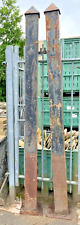 Reclaimed Painted Steel Gate Posts with hinges and conical caps Pair