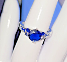 Beautiful Blue stone Friendship Dress Ring, In Gift Box - Large Size T or X