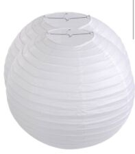 2PCs Paper Lanterns White Round Lantern Lampshade Hanging Party Wedding XL