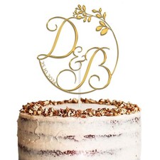Personalised Initial Wedding Engagement Cake Toppers Party Baking Decorations