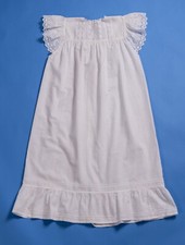 Antique Pinafore circa 1900 White Lawn Cotton Broidery Anglaise Length 90cm HTF