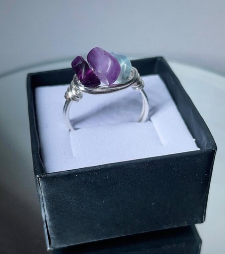 Rainbow fluorite ring - rainbow, |
