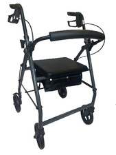 Lightweight Folding Rollator Walking Frame With Padded Seat & Bag CEUK Safe