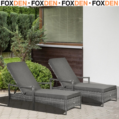 Rattan sun loungers with - rattan,