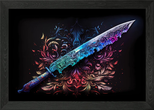 Dagger watercolor art framed - watercolor,