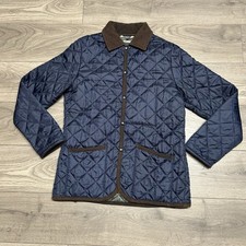 Boggi Milano Quilted Padded Cord Collar Casual Jacket Coat Size L Large Blue