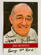 Jim Bowen - Bullseye - Original Hand Signed  Autograph